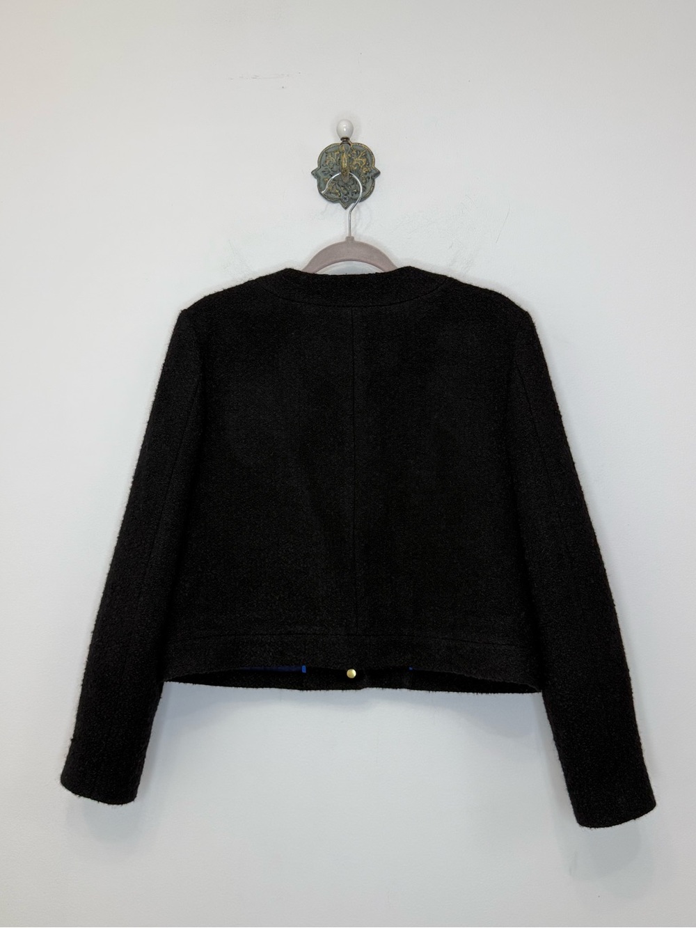 J. Crew Collection Cropped Lady Jacket Italian Wool-Blend Bouclé Size 10 BJ941 - Picture 7 of 15